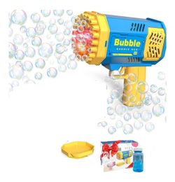 Bubble Gun for Kids, 40-Hole Light Up Bubble Machine for Toddlers 1-3, Blue Bubble Blaster Maker, Party Favors Toys for Boys Girls 4-8 Birthday Gifts