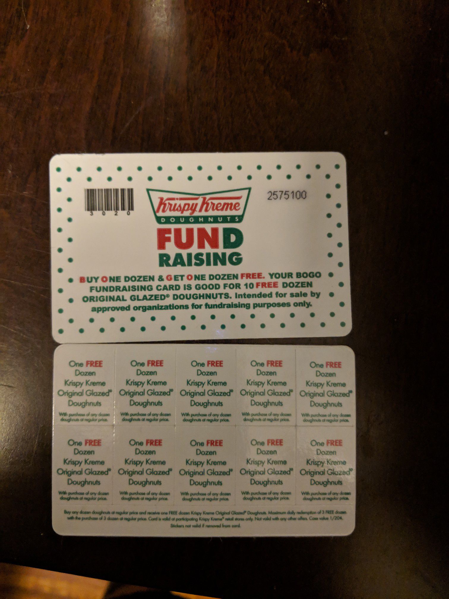 3 NEW-Krispy Kreme Buy one get one free cards