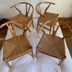 beautiful set of 4 vintage "Y" CHAIRS in the style of Hans Wegner elegant design AND OTHERS 