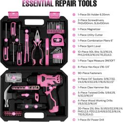 Tool Kit with 8V Cordless Drill, 156 Piece Tool Set