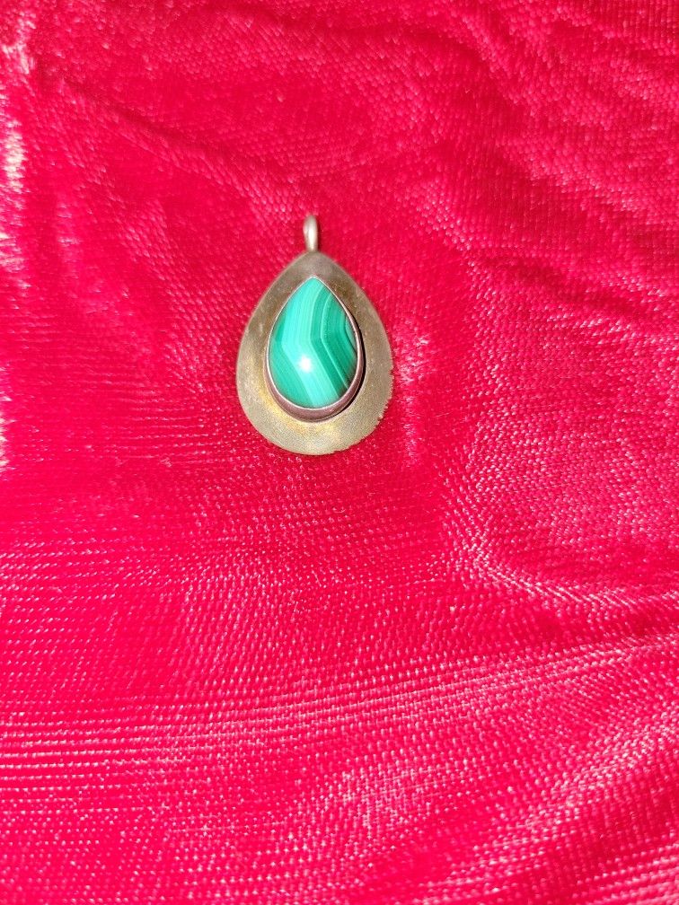 Vintage Sterling Turquoise Pendant