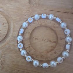 8mm Faux Pearl Hearts Bracelet