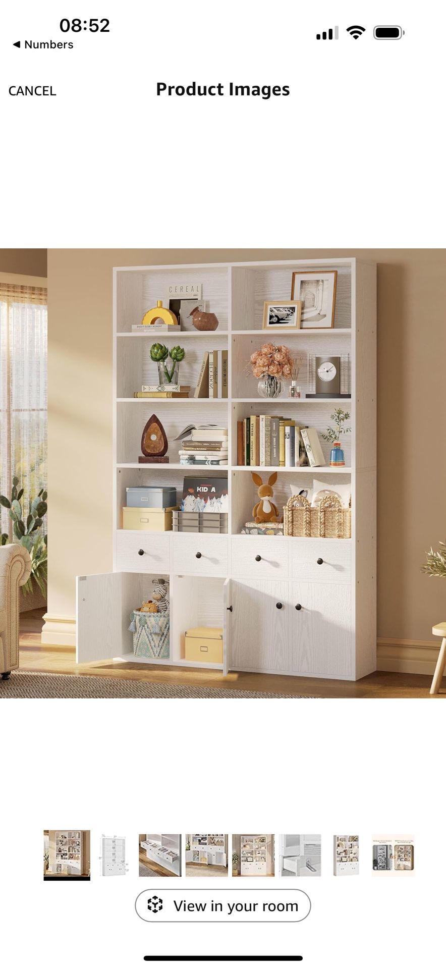 Tall Bookcase w/ Drawers & Cabinets – 6 Tier Storage