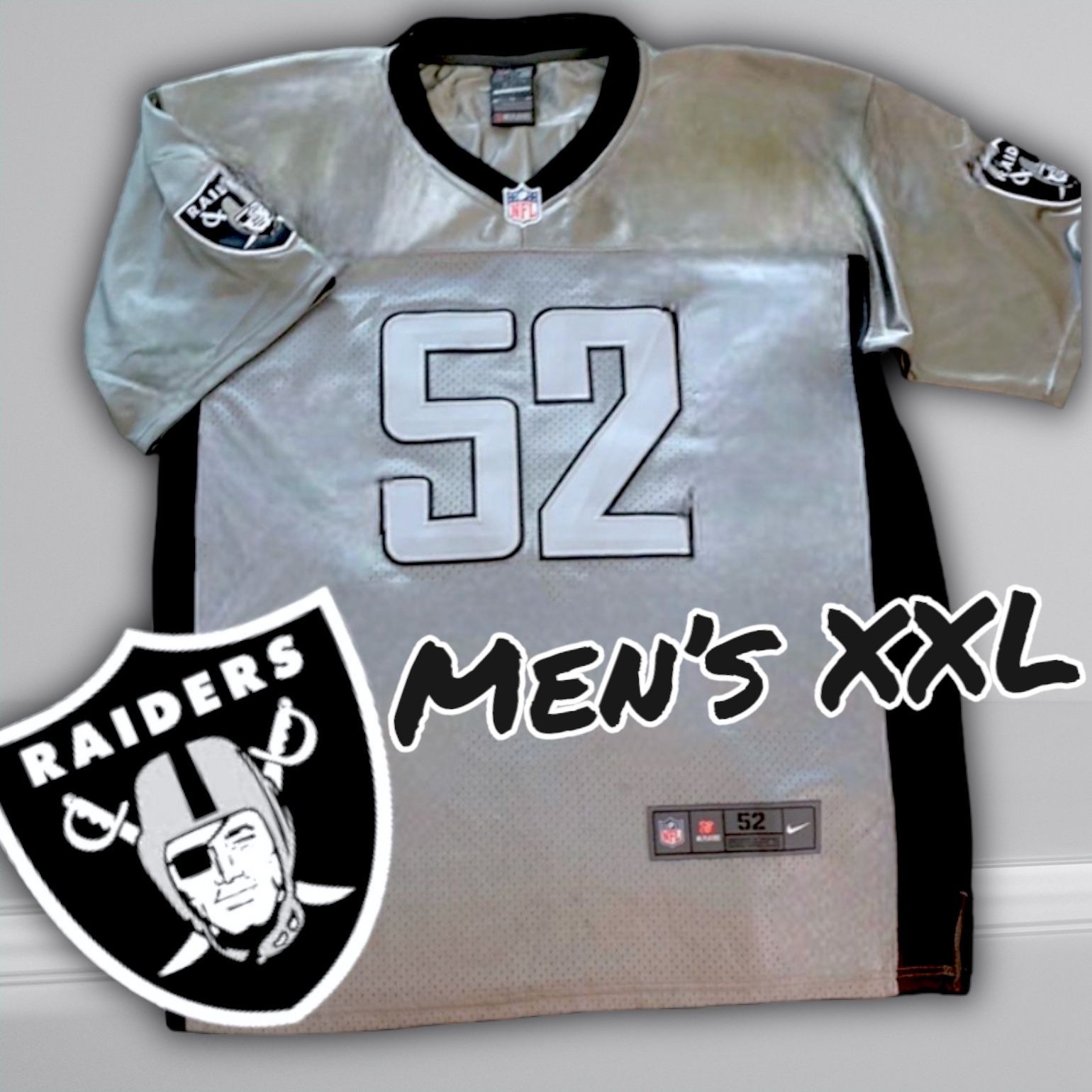 Mens Size 52 XXL • Rare Nike On Field • Khalil Mack Oakland / Las Vegas Raiders Football Jersey NFL #52 • 2XL