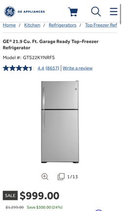 GE 21.9 cu. ft. Top Freezer Refrigerator in Fingerprint Resistant Stainless Steel