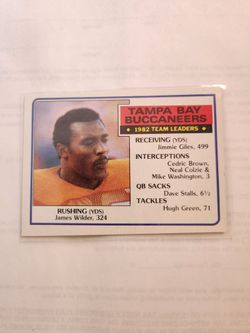 Buccaneers 83 Topps Team Leaders Card