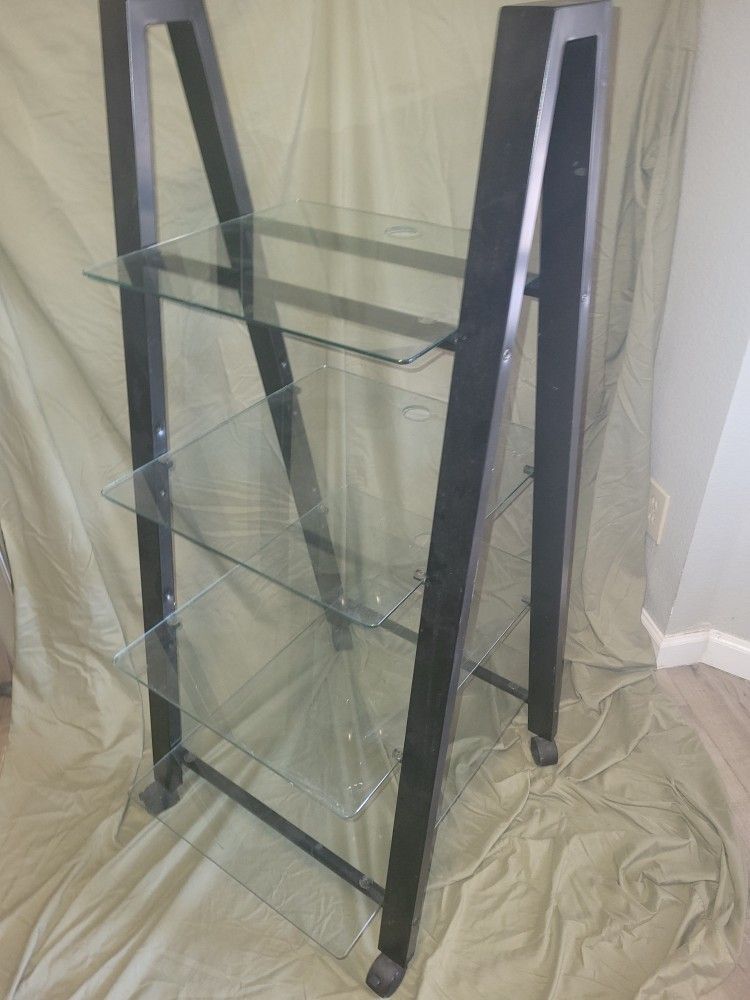 4 Glass Shelf Stereo Component Rack
