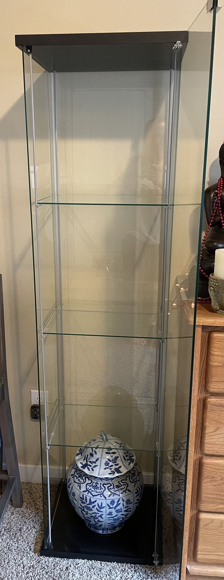 Four Shelf Glass Display Cabinet From Ikea
