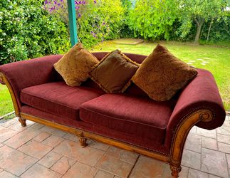 Burgundy 3-Seater Sofa  Moving Sale