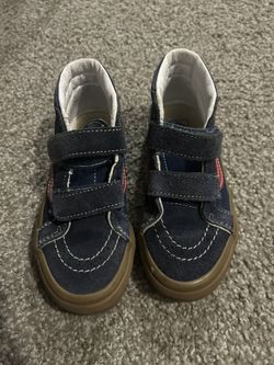 Vans Kids Dark Blue and Red Sneakers Size 13 