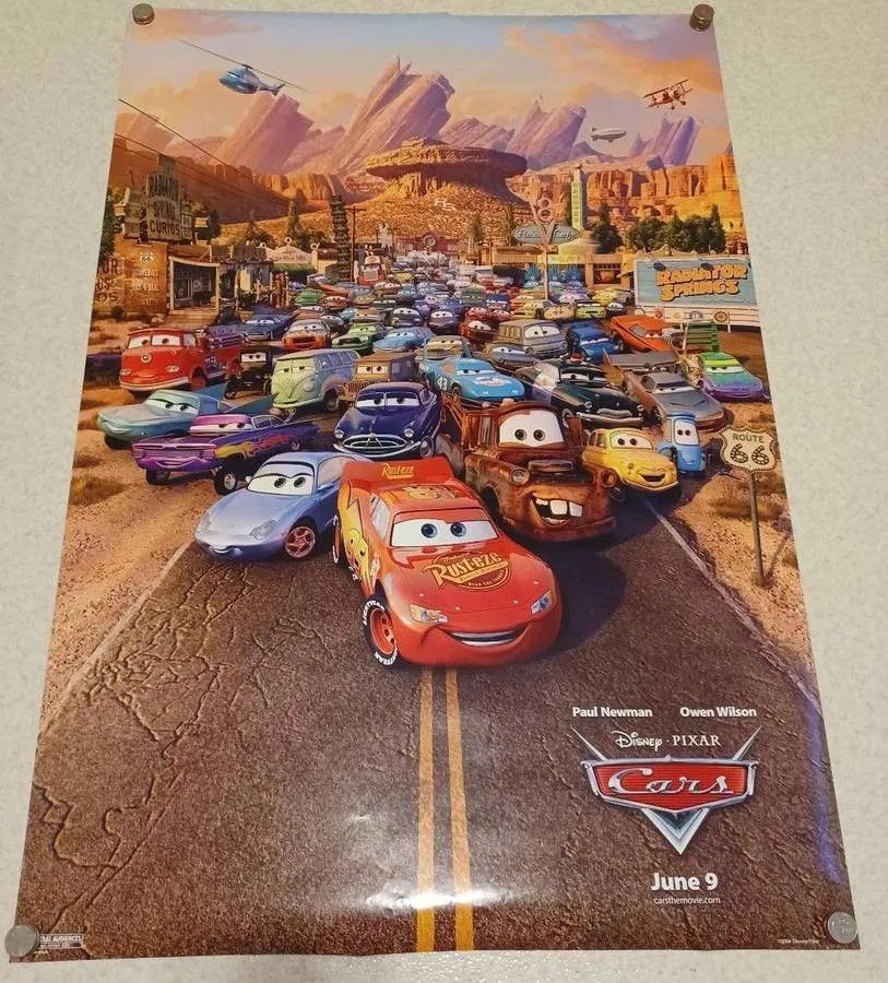 Disney Pixar CARS double sided movie poster