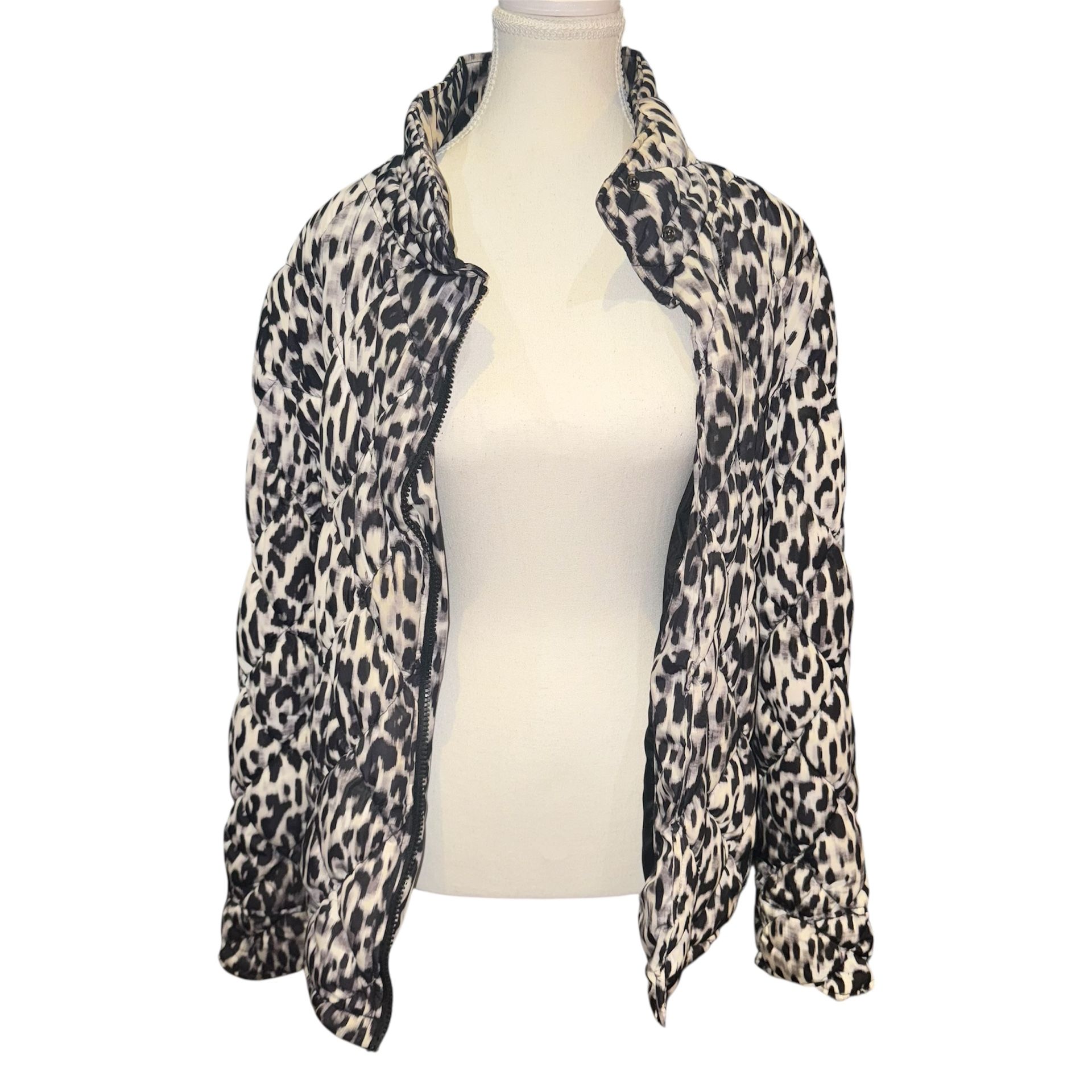 Animal Print Puffer Coat 