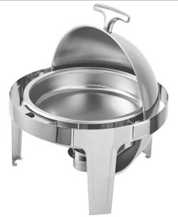6.8 QT Roll Top Chafing Dish Buffet Set, Round Chafing Dishes Stainless Steel