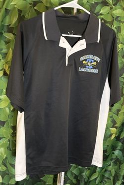 Quaker City Lacrosse Mens Short Sleeve Charcoal Grey Polo Size Large