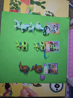 Lps littlest pet shop #466, #456, and #465 with accessory and card