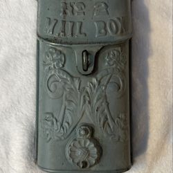 Antique Vintage Griswold No.2 Cast Iron Wall Mount Mailbox With Peep Hole