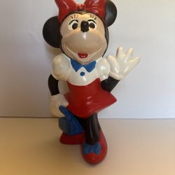 Vintage 1970s Walt Disney Minnie Mouse Ceramic Figurine Bow Dress