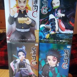 Demon Slayer Noodle Stopper Figure Set Tanjiro Nezuko Rengoku And Shinobu New