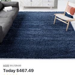 Navy Blue Shag Carpet 8.6x12