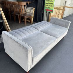 Container Furniture Direct Anastasia Mid Century Modern Velvet Tufted Convertible Sleeper Sofa, 81"
