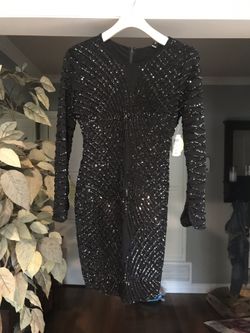 WINDSOR FASHIONS BLACK SEQUENCED DRESS