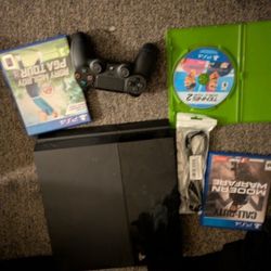 ps4 PlayStation 4 with 3 games