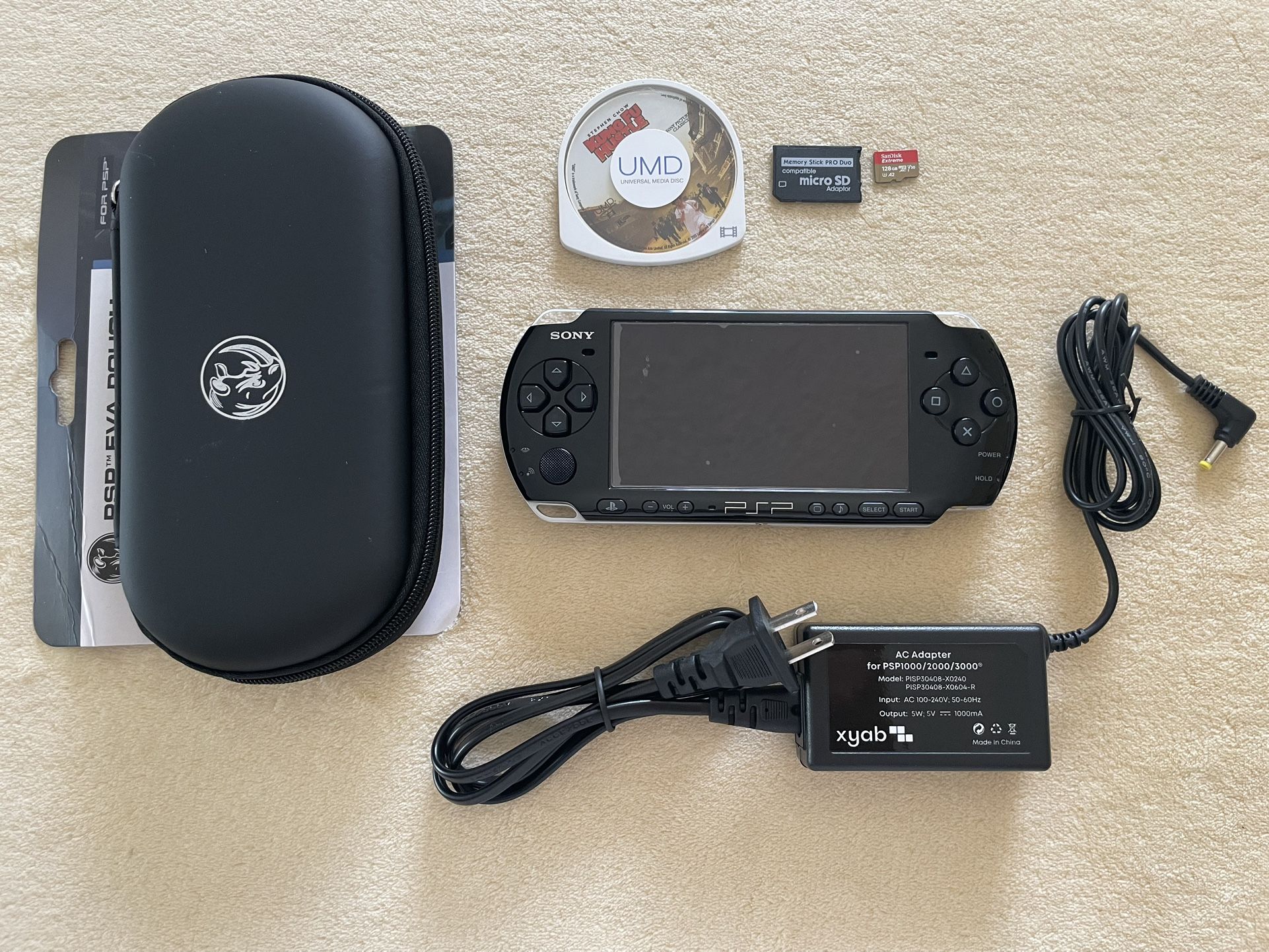 Sony PlayStation Portable Psp 3001 Black w/ 7000+ Games Saved in The 128GB Memory Card