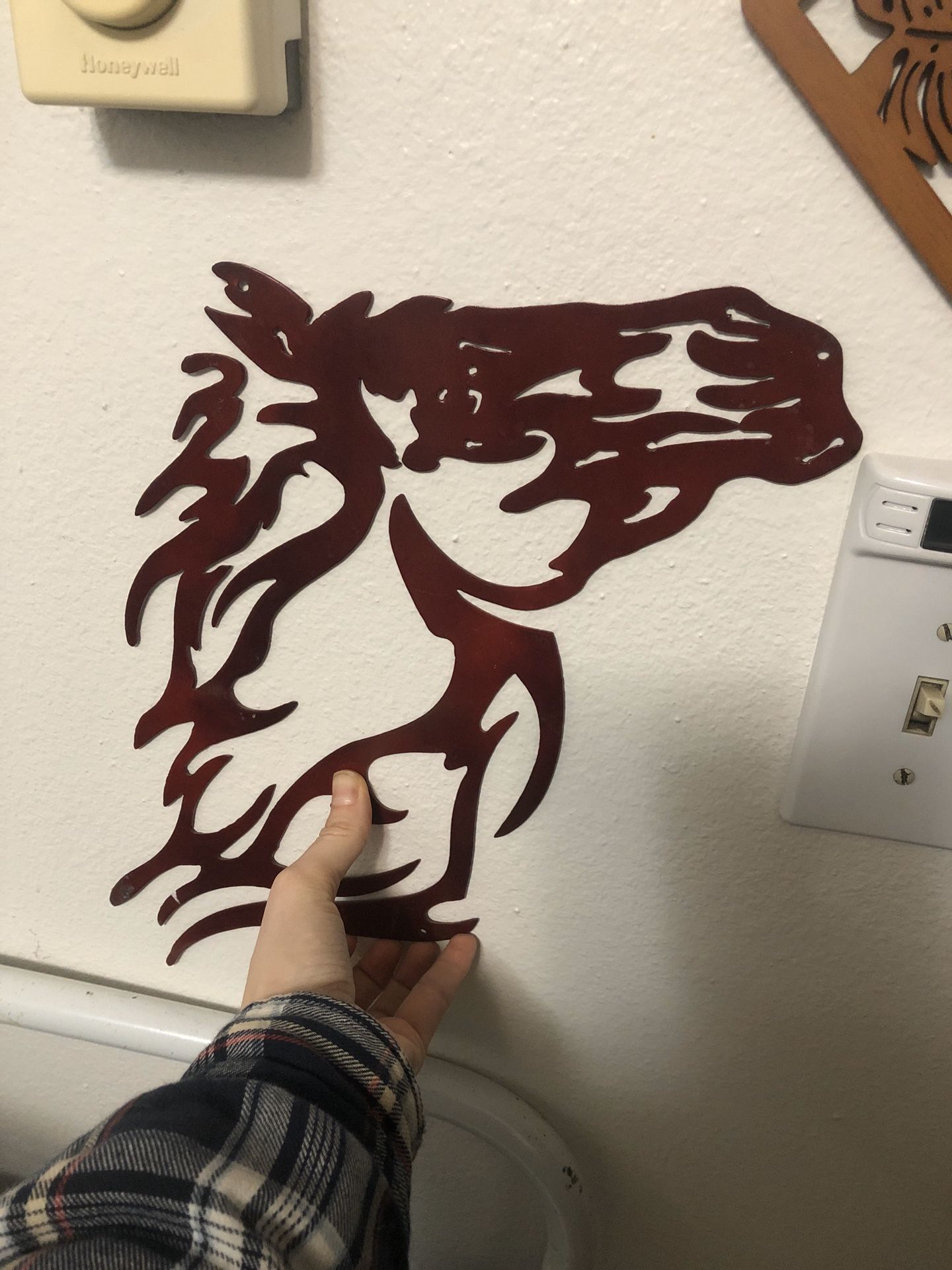 Metal cut horse head