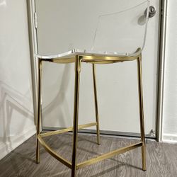 CB2 Acrylic Counter Stool w/Gold Legs