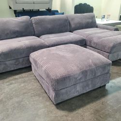 Grey Sectional Sofa With Deep Seating And Extra Wide Chaise