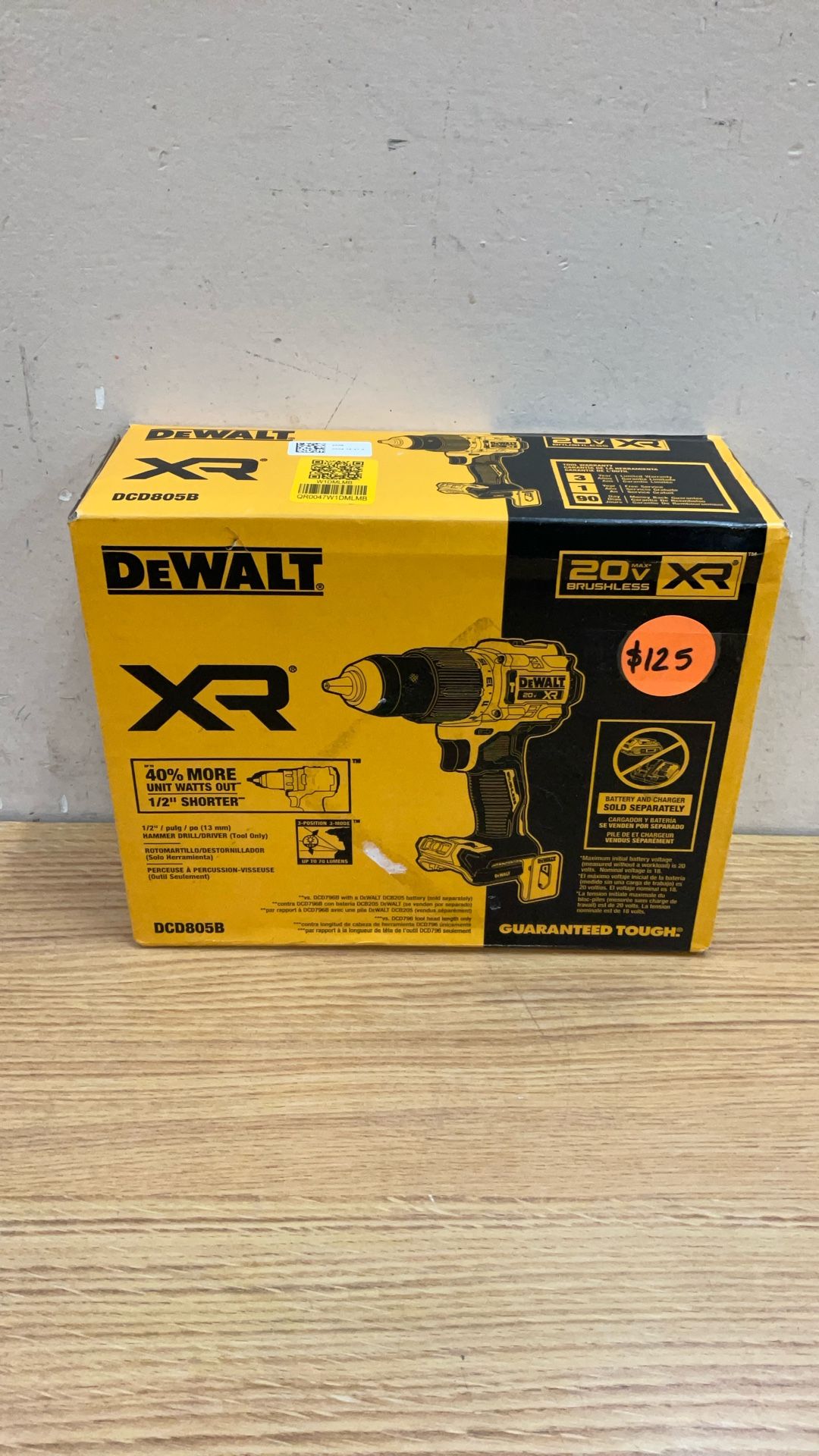 DEWALT DCD805B 1/2” / Pulg / Po HAMMER DRILL/DRIVER (TOOL ONLY).