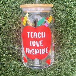 Teacher Personalized Glass Cup