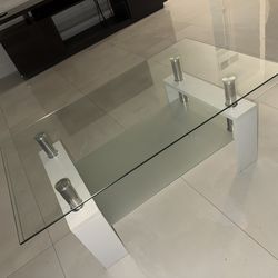 Coffee table glass 2-tier