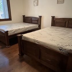 2 Full Beds and 2 Memory Foam Mattresses