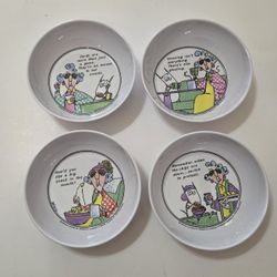 Vintage Set Of 4 Maxine Melamine Cereal Bowls