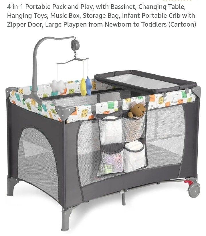 NEW baby bassinet foldable crib pack n play NUEVA cuna plegable moises para bebes