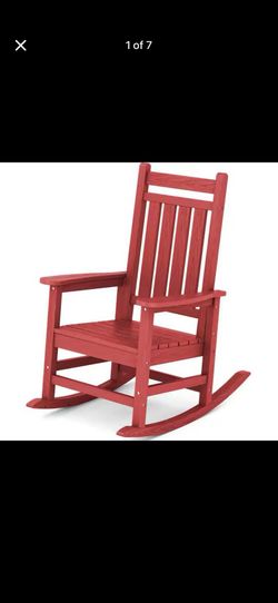 Oversized HDPE Resin Outdoor Patio Rocking Plastic Adirondack Chair in Bright Red (1-Pack)