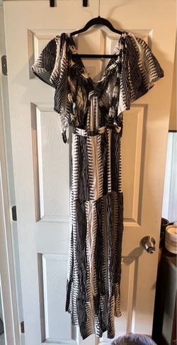 Large black and white dress