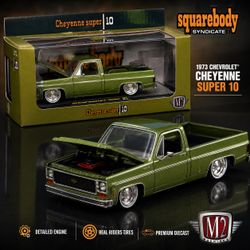 M2 Machines 1973 Chevrolet Cheyenne Super 10 Greenbeans Edition 1:24 Scale Diecast