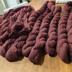 8 Burgundy Cheesecloth Table Runners