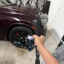 5000 Diawa Saltist MQ with a Heavy powered 8ft black out custom rod, ACCEPTING TRADES HMU