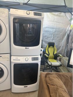 Maytag stackable or side by side washer and gas dryer