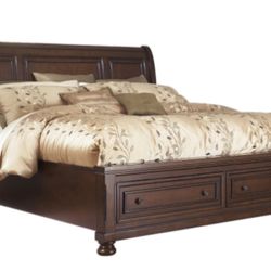 King Size Sleigh Bed With Storage And Box Spring