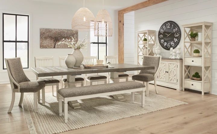 Bolanburg Two tone Extendable Dining Se (table,chairs,bench