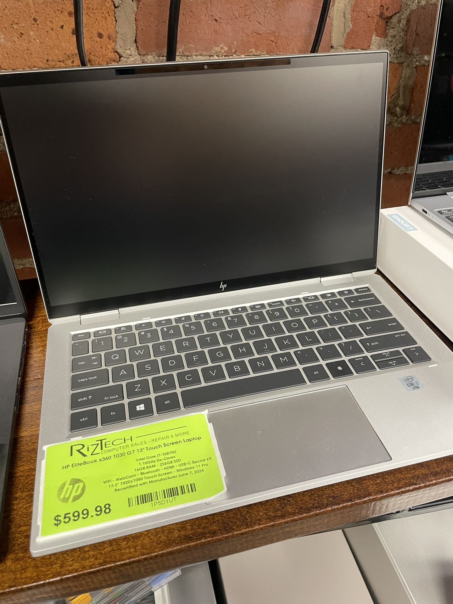 Intel Core i7 Six-Cores 16GB RAM 256GB SSD W11P HP EliteBook x(contact info removed) G7 13" Touch Screen Laptop
