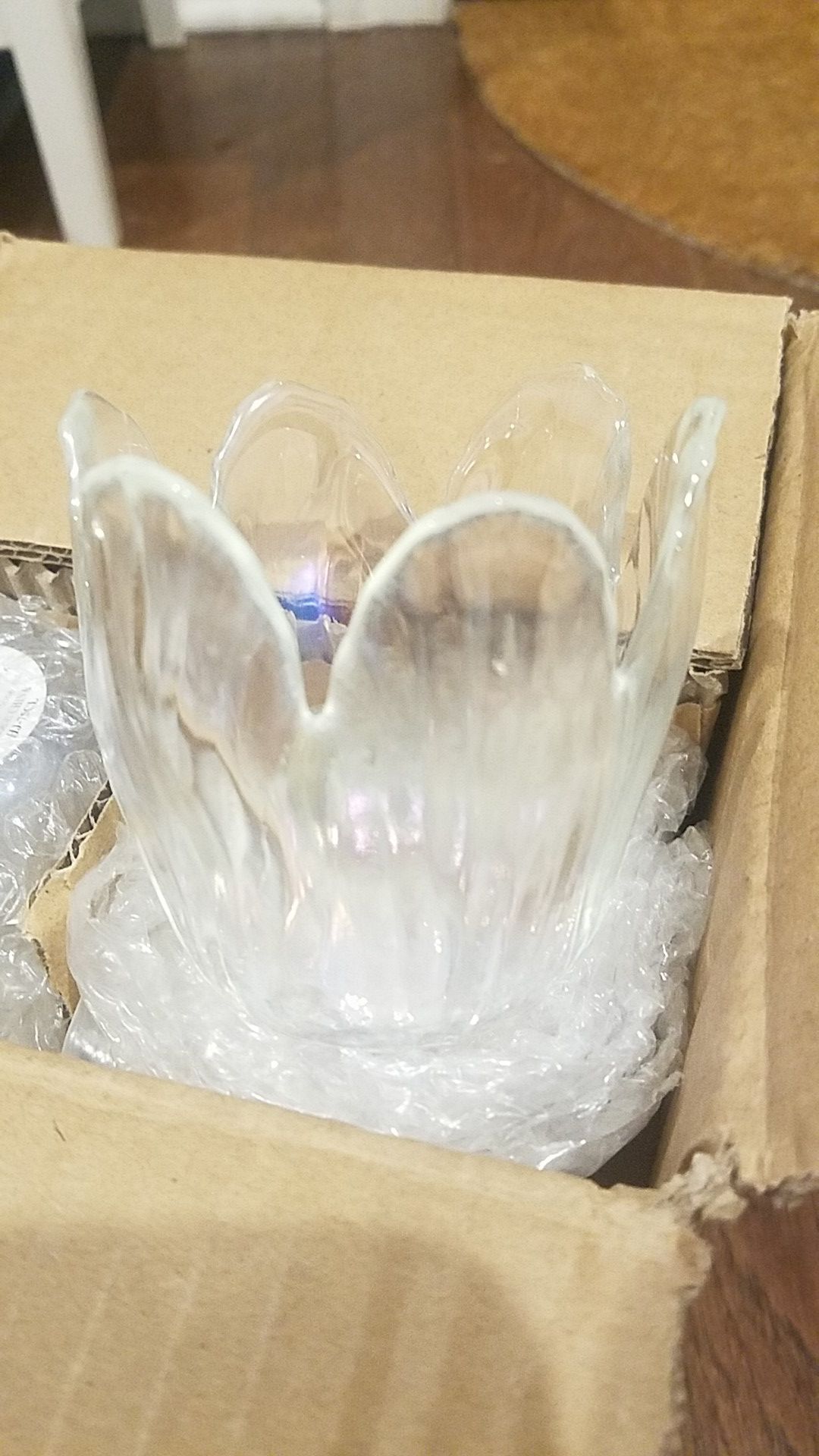 8 Clear Glass Tulip Candle Holders