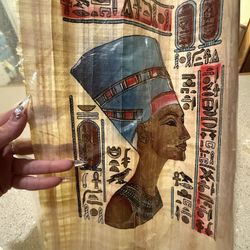Authentic Egyptian Papyrus Paper With Original Certificate Attached In Back