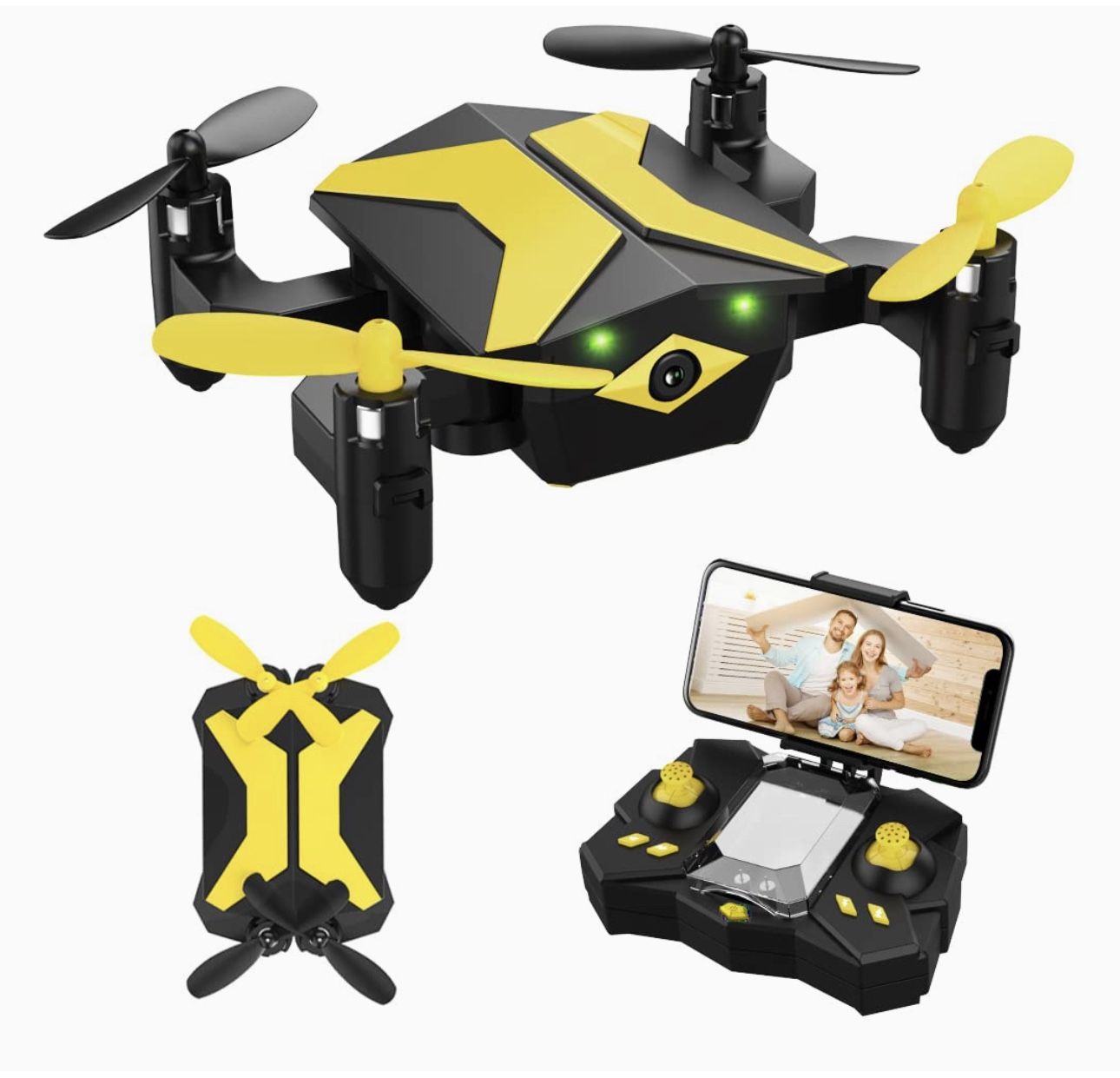 ATTOP Mini Drone with Camera Drones for Kids Beginners, RC Quadcopter with App FPV Video, Voice Control, Altitude Hold, Headless Mode, Trajectory Flig