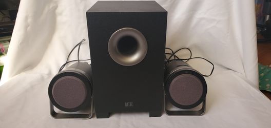 Altec Lansing BX1221 Compact Subwoofer & Two Speakers (Black) & Power Adapter