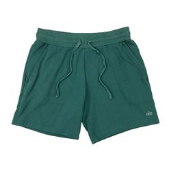 Alo Yoga Chill Shorts Mens Medium M Green 6” Fleece Lounge Athletic Running Gym